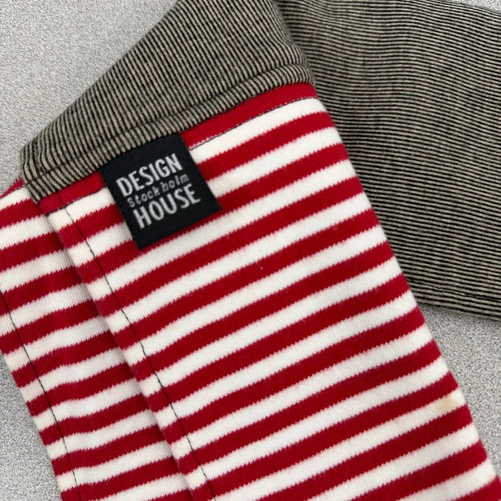 Design House Stockholm Scarf Unisex OS Multicolor Striped Ribbed Knit Colorblock